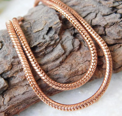 32 inch Pure Copper Round Snake Chain Necklace, Healing Copper Jewelry Spiritual