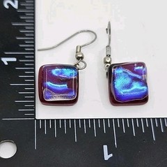 Dichroic Fused Glass Earrings And Bracelet