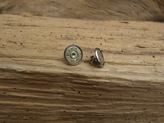 Stainless Steel Bullet Stud Earrings. Optional Glass Crystal.