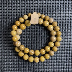 Fossilized Agate Petrified Wood Agate 2 Wrap Bracelet 7-10mm Minimalist Gem Gift
