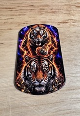 Tiger Dog Tag 3d Texture Pendant
