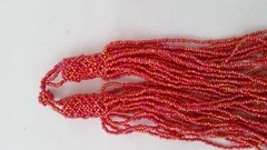 Handmade Bracelet GLASS BEADS IRIDESCENT RED Tone Bohemian 20 Strands 7 inch
