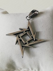 .925 Solid Silver Metallica Rock Metal Biker Pendant Leather Chain New.