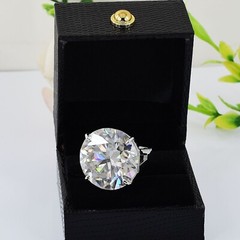 RARE 48.95 Ct Certified White Diamond Cocktail Ring-FREE Diamond Studs ! VIDEO