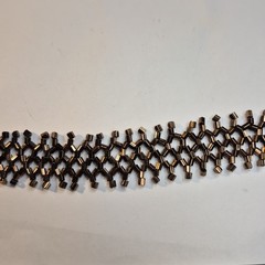 Betsey-Rose Weiss Handwoven Bronze Glass Bead Collar Necklace 15″ New Orleans