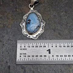 Golden Hills Turquoise Sterling Silver Pendant Southwestern Native Style 1.75in