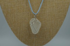 White Sea Glass Pendant: Teardrop Shape (P#147)