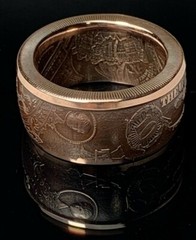 Coin Ring – $10 Dollar United States Note Copper Ring – Good Luck Ring