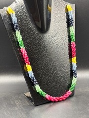 4-5mm Natural Multi Quartz Twisted Necklace Rainbow Color Gemstone Beads 18″