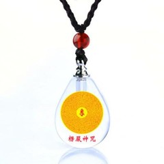 Crystal Bottle Pendant Tibetan Buddhist Green Tara Talisman Necklace –