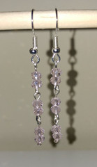 Handmade 3 Tier Glass Briolette Silver Plated Fishhook Earrings