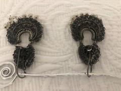 Earrings Mexico Filigree Silver Scroll & Pearl Beads Oaxaca Handmade