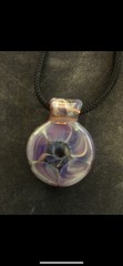 Amber Purple Glass Round Pendant (Artist Unknown)