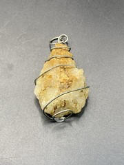 Artisan Wire-Wrapped Citrine Quartz Crystal Point Pendant