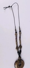 «Regal Safari» Round Speckled Glass Y-Drop Beaded Pendant 20″ Necklace