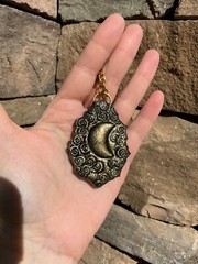 Huge Labradorite Pendant Necklace Handcrafted
