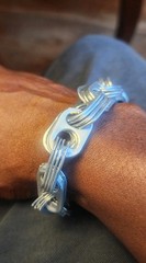 8.5″ Silver Bracelet – Pull Tab Can Tab with Lobster Clasp – Size Large