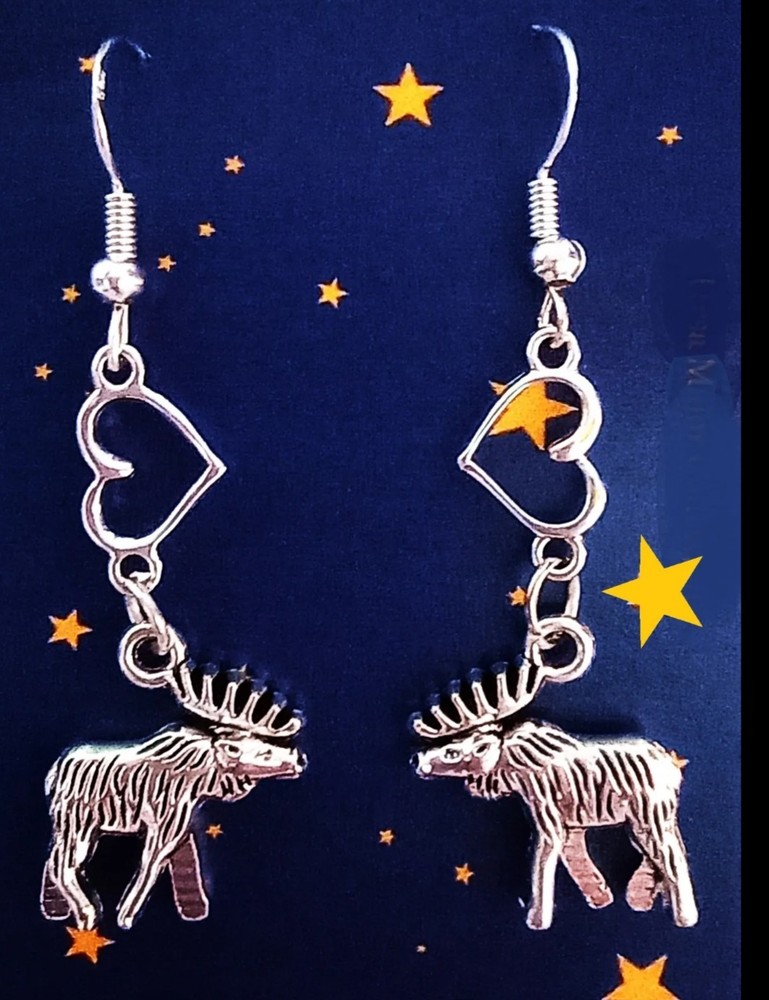Aurora Stardust Wild Alaska Collection Moose Heart Earrings Handmade In Alaska