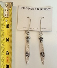 French Kande Vault NWT Swarovski Sterling Clad Earrings French Medallions