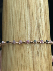 Rainbow tourmaline 7” 99.9% copper wire beaded beads handcrafted handmade dainty