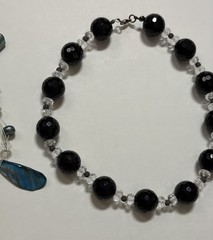 Set of 4 Natural Gem Stone Pearls, Abalone, Quarts, Glass Beads, Agate Jewelry