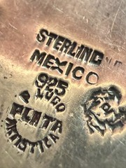 Taxco Mexico 925 Silver Headdress Bracelet Eagle Stamp/Signed P Luco 7″
