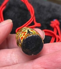 Vintage Russian doll lacquer pendant necklace jewelry