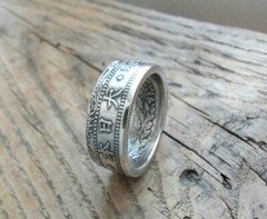 Japanese Silver Coin Ring – Silver 50 sen coin 1873-1905 – Japanese Jewelry
