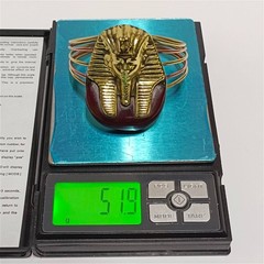 King Tut Pharaoh Copper Bracelet with Handcrafted Stone Egyptian Heritage Jewelr