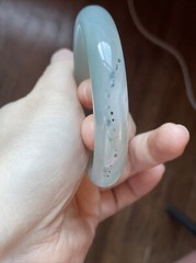 巴西冰玉髓 56 Mm 飘花 Natural chalcedony Agate Bangle