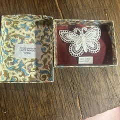 VTG Lace Magic York 100% Cotton Lace Butterfly Brooch New In Box – England