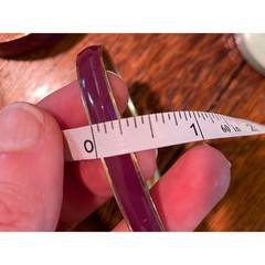 J.Crew Dark Purple and Gold Tone Enamel Bangle Set of 2, Chunky Bangle