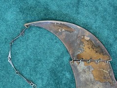 Dramatic Brutal Brass & Stone Collar Necklace Artist Made No Mark