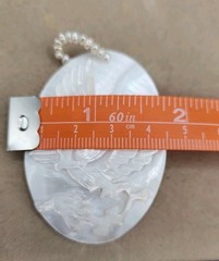 Vtg Mother Of Pearl handmade Bird carving With Pearl pendant 2.5″