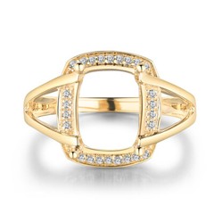 Cushion Cut 11x9mm Semi Mount Setting Ring Engagement Fine Solid 10k Yellow Gold