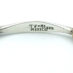 MEXICAN sterling silver bracelet – gold-tone wire wrap Taxco bangle mixed metal