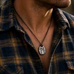 Mannaz Rune Pendant ᛗ [RAW FINISH] ᛗ Pewter Talisman for Self & Community