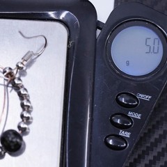 Vintage sterling silver 925 handmade teardrop earrings with snowflake obsidian