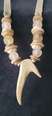 Twine & Twig antler and bead necklace on a signature branded suede strap.