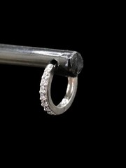 Cubic Zirconia Hoop Huggie Sterling Silver 925 Single Replacement Earring 8mm