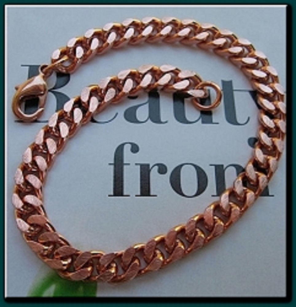 Ladies Solid Copper Link Bracelet 651G -1/4 inch wide – 6 1/2 to 9 inch lengths