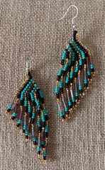 Guatemalan Beaded Earrings Handmade Boho Tribal Ethnic Jewelry Traditional Mayan