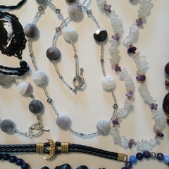 Boho Witchy Celestial Jewelry Lot Agate Amethyst Moon Raven Gothic 13pc