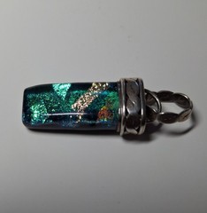 Handmade Dichroic Glass And Sterling Silver Pendant By Mary.Whitehorse