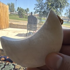 White Carved Moon stone heavy pendant or Decorative outstanding shine