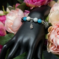 16cm Crackle Agate and Quartz Bracelet by Ulara Moon