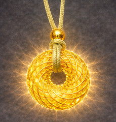 Cosmic Aurora Torus Pendant Labradorite Moonstone Sacred Geometry Necklace