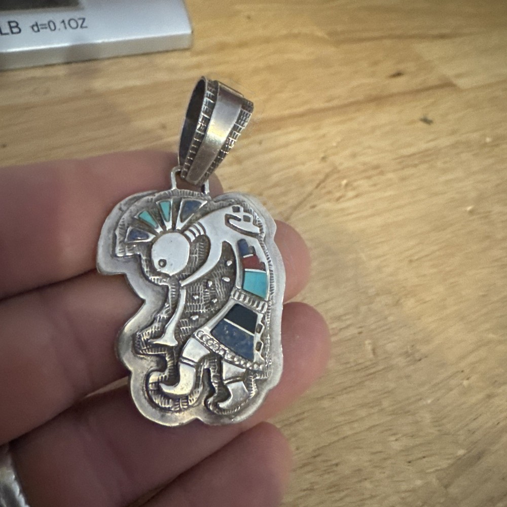 Sterling Silver .925 Pendant Vintage Toning Handmade Native American Jewelry WOW