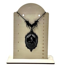 Glow in the Dark Prince of Darkness Pendant Necklace with Black Bat Earrings