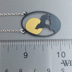 Retired Necklace Sienna Sky Pendant HOWLING WOLF MOON Hand Made in Colorado 18”